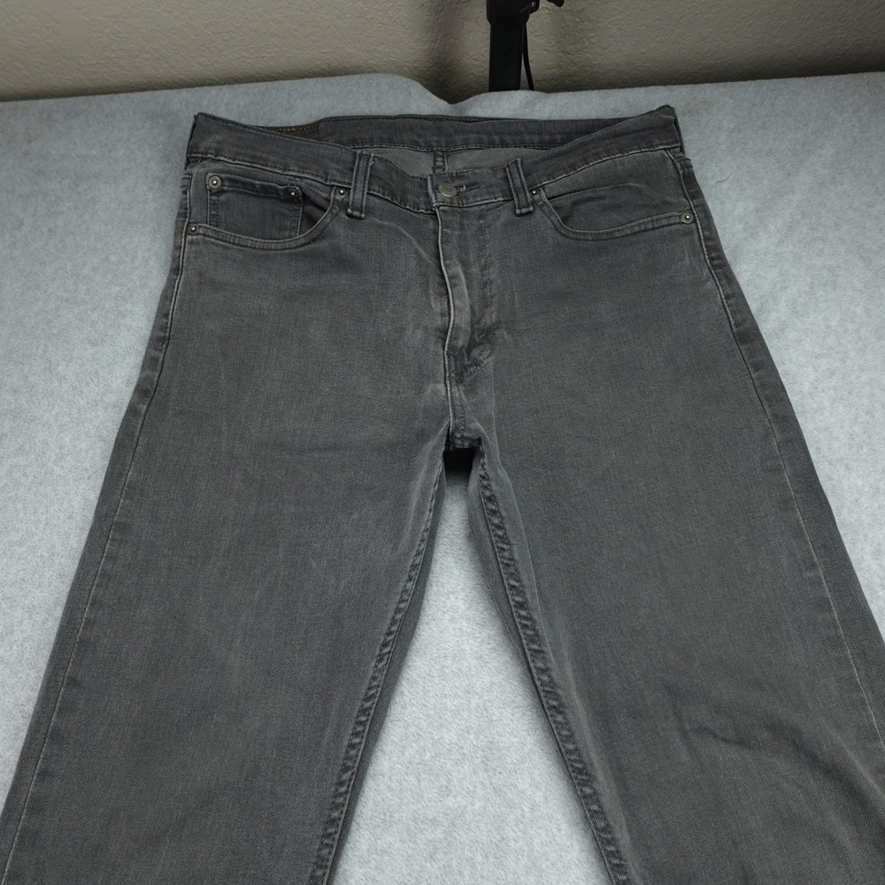 Levi's 513 Jeans Mens 32x34 Gray Denim WaterLess Slim Straight Casual - Picture 2 of 16